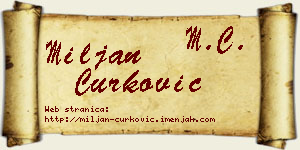 Miljan Ćurković vizit kartica